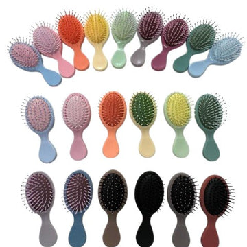 10 Pack of Compact Plastic Hair Brush-Fun Colors- Perfect for Shoeboxes(.95 ea) - Lion Wholesale