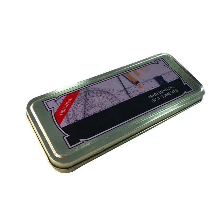 11pcs Geometry Set – Compass, Protractor, Ruler, Stencils & More | Metal Case - Lion Wholesale