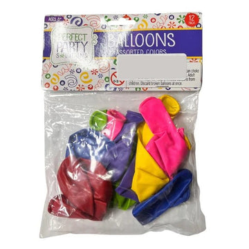 12-Pack Colorful Party Balloons - Lion Wholesale