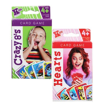 4 Pack of Card Games:Go Fish, Old Maid, Hearts and Crazy 8s - Lion Wholesale