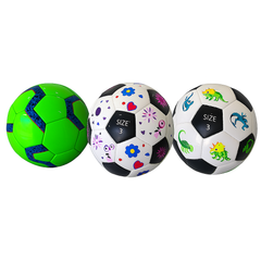 Bulk Premium Size 3 Soccer Ball Collection(sold individually) Three soccer balls with different designs on a white background