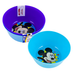 Mickey Mouse kids bowls ,Funhouse – 5" Bowls (2 Pack) Disney Junior Mickey Mouse kids bowls in purple and blue, perfect for snacks and parties, featuring fun character designs.