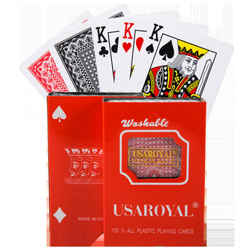 Durable PVC Laminated Playing Cards - Washable, Sturdy, Built to last w/Plastic Box