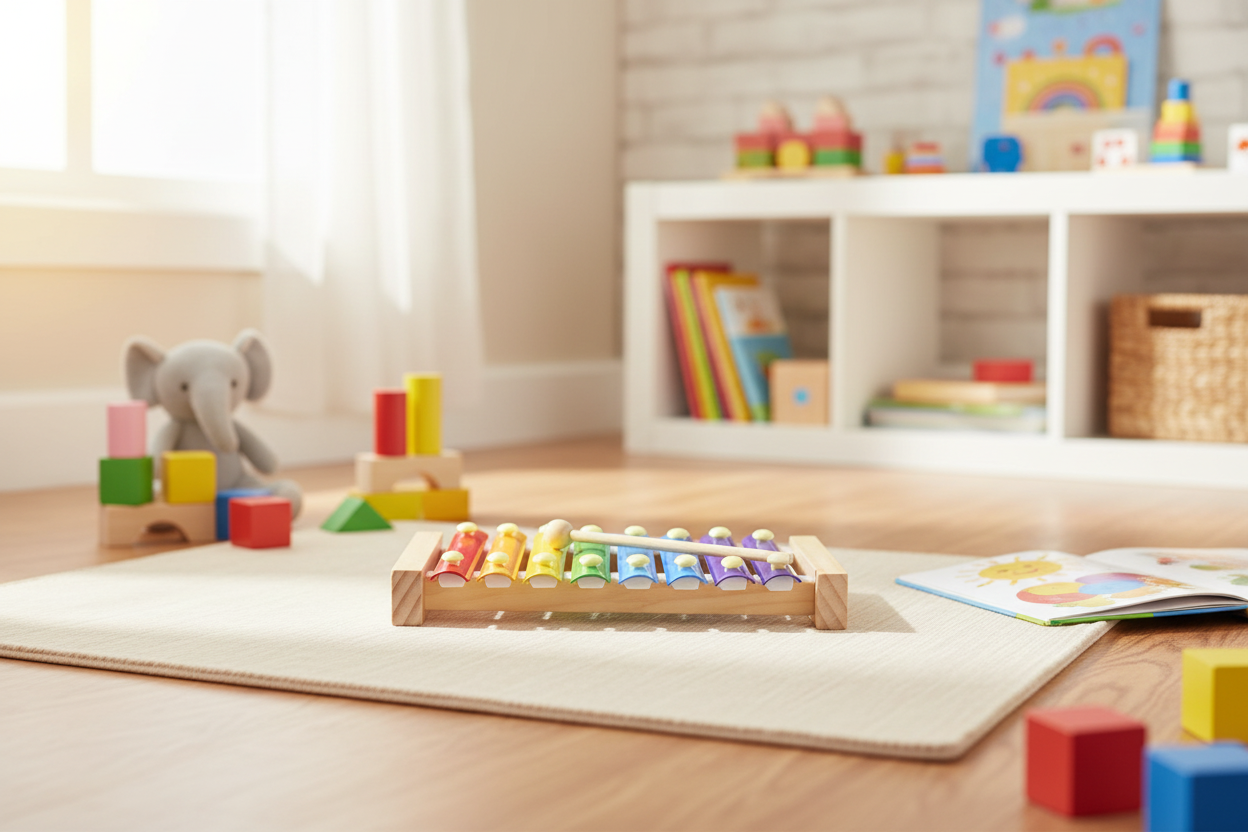 Itsy Tots Lil' Tunes Xylophone lifestyle photo in cheerful playroom setting
