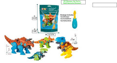 Build-Your-Own Dinosaur Toy Kit-Set of 4 Complete DIY Assembly Dinosaurs| STEM Toys Build-Your-Own Dinosaur Toy Kit! This educational play set includes multiple  parts, a srewdriver, and instructions.