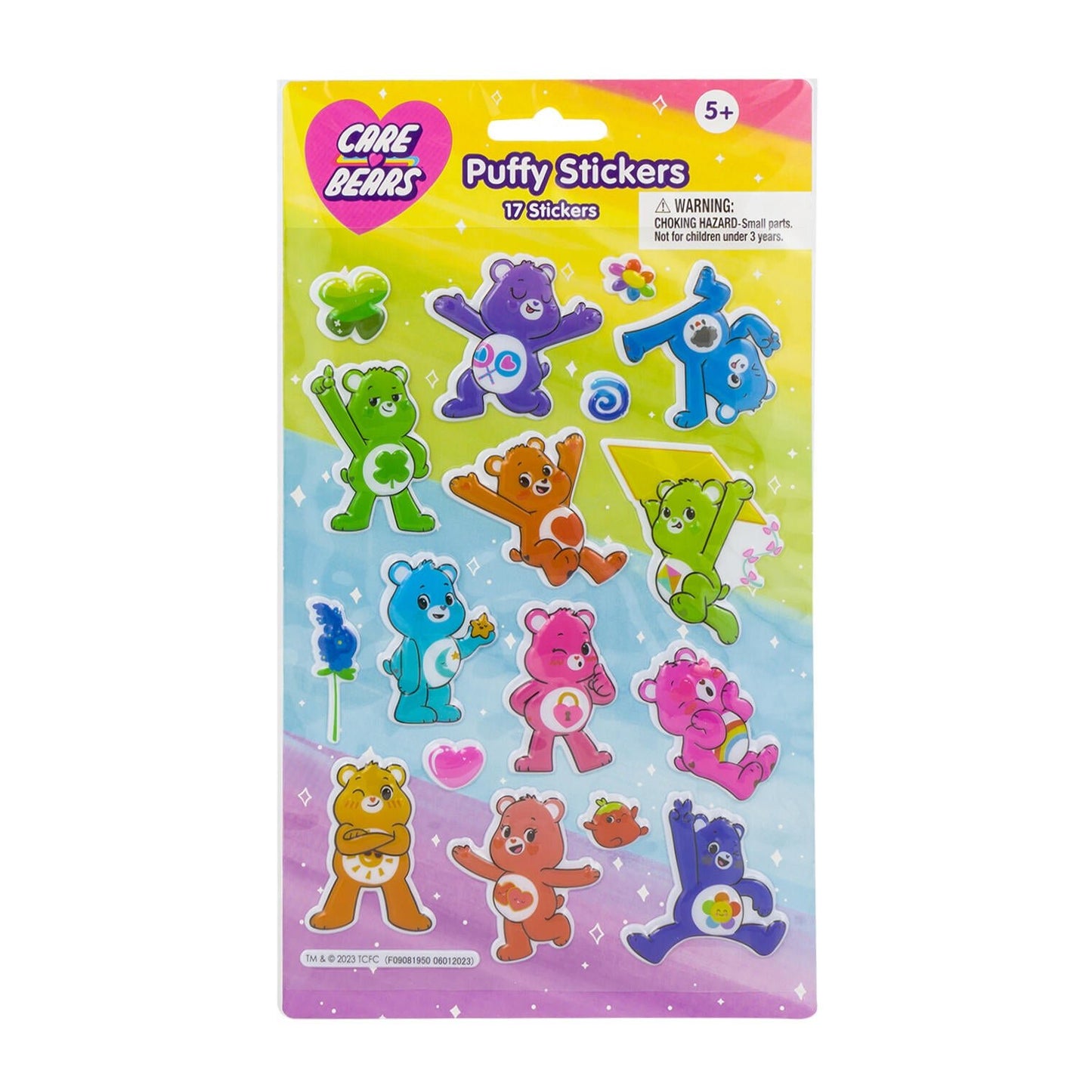 Care Bears Puffy Stickers – 17 - Pack by Inkology - Lion Wholesale