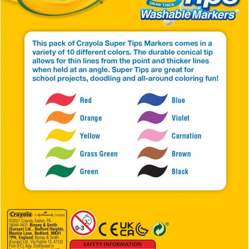 Crayola 10ct Washable Super Tips Markers - Lion Wholesale