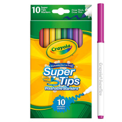 CLEARANCE | Crayola 10ct Washable Super Tips Markers Crayola 10ct Washable Super Tips Markers - Lion Wholesale
