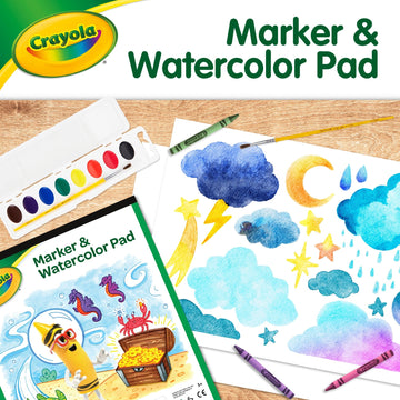 Crayola Marker Water Color Pad 10" Long x 8" Wide x 50 sheets. - Lion Wholesale