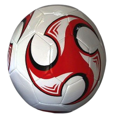 Premium Size 5 PUL Soccer Ball |Includes Pump & 2 Needles -Pre-Rolled For Shoeboxes (Sold individually) Red, black, and white soccer ball design