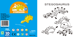Stegosaurus 3D Puzzle |Fits Perfectly In The Bottom of a Shoebox! Stegosaurus 3D Puzzle - Lion Wholesale