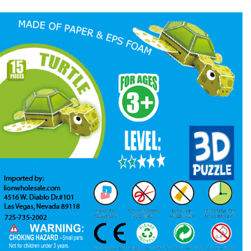 Turtle 3D Puzzle - Lion Wholesale