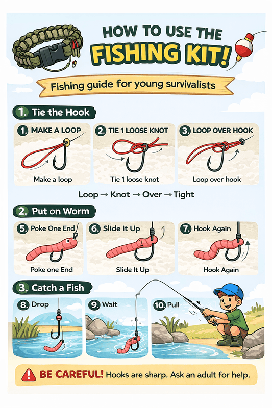 Printable Survival Bracelet Fishing Kit Instructions - Lion Wholesale