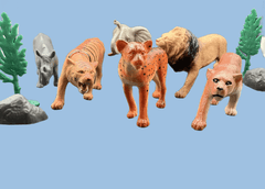 10pc Wild Animal Collection 4 - 1/2"" - 7" Solid Plastic Figures - Lion Wholesale