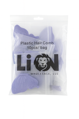 Packaging of plastic hair combs with Lion Wholesale, LLC branding.