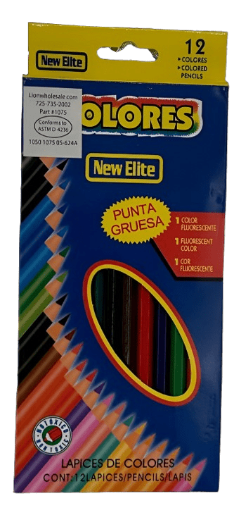 12 pack of 12 Premium Colored Pencils set (1 Fluorescent )– Grade A - Lion Wholesale