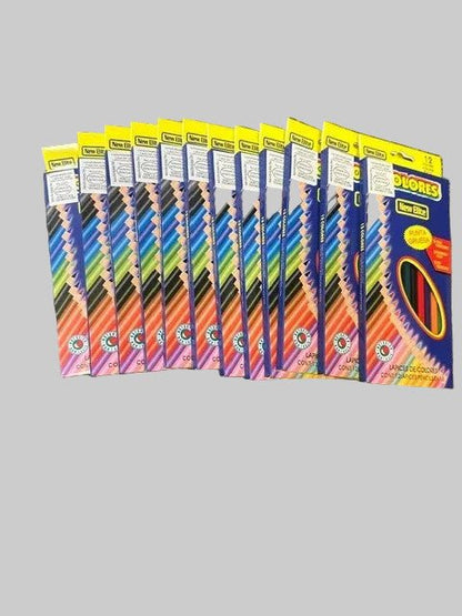12 pack of 12 Premium Colored Pencils set (1 Fluorescent )– Grade A - Lion Wholesale