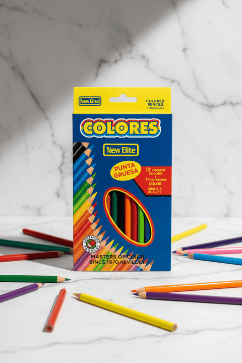 12 pack of 12 Premium Colored Pencils set (1 Fluorescent )– Grade A - Lion Wholesale