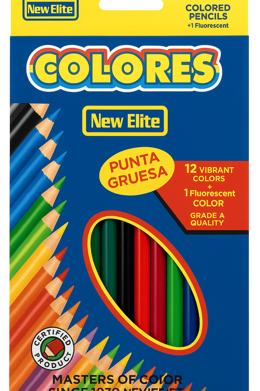 12 Premium Colored Pencils (1 Fluorescent )– Grade A, Pre - Sharpened, School & Art Supply - Lion Wholesale