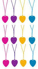 Rainbow Heart Pop Fidget Necklace – 12 Pack Silicone Pendant