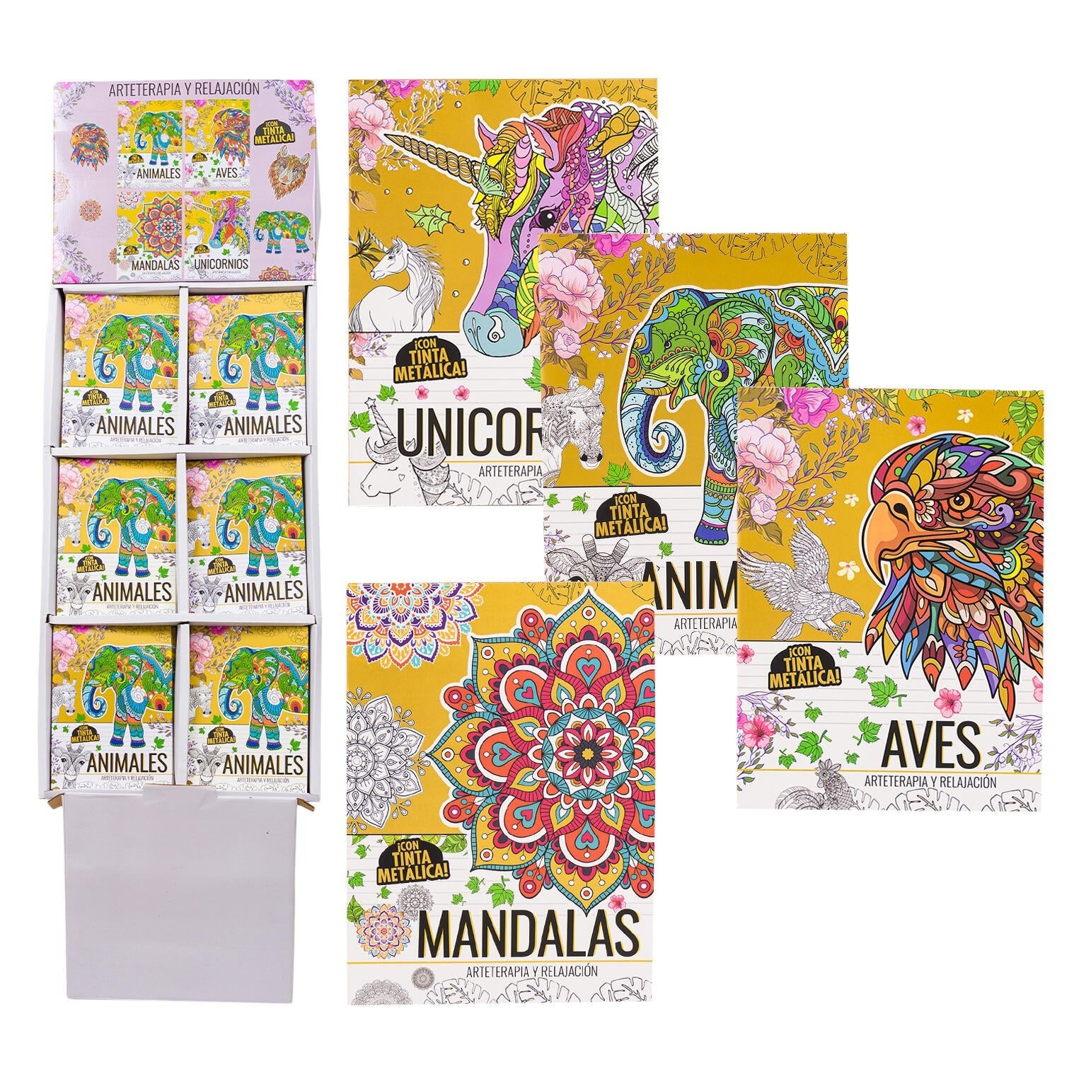 24 - Page Adult Coloring Book – Assorted Animals & Nature Patterns - Lion Wholesale