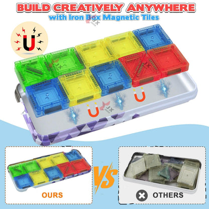 32 Piece Mini - Magnetic Tile Set | STEM Building Toy for Kids - Lion Wholesale
