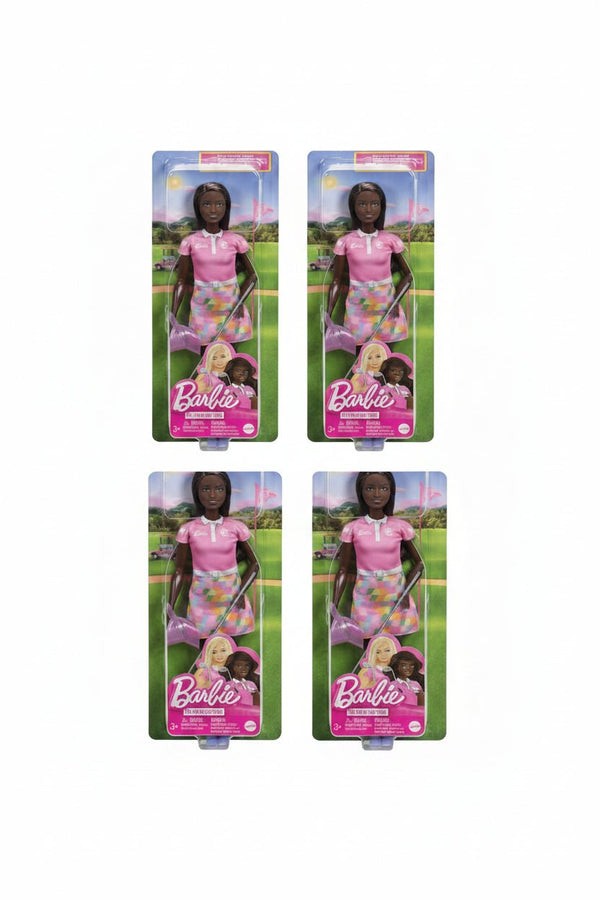 4 Pack Bundle of Barbie Golfer Fashion Doll with Golf Club & Visor - Lion Wholesale