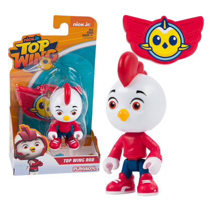 Top Wing Rod mini figure with snap-on badge from Nickelodeon, perfect for preschool collectible play.