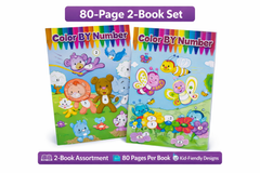 Color by Number Coloring Books – 80 Pages each (2-Book Set)