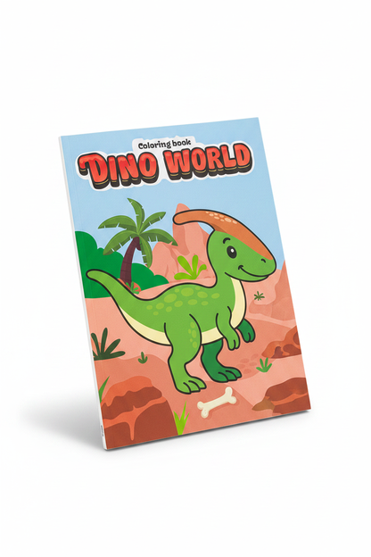 Dino World Coloring Book Cover - Parasaurolophus 