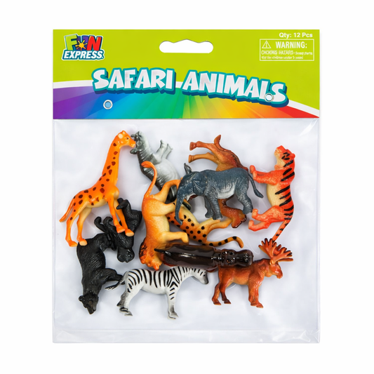 Safari Animal Figures – 2" (Assorted-12piece Pack)