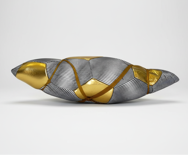 Gold and silver wrapped ball design