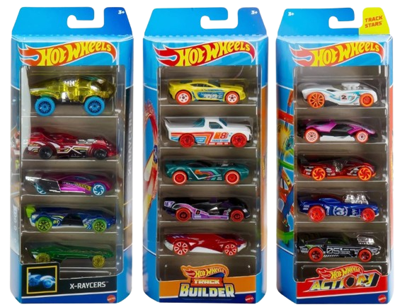 Mattel Hot Wheels Toy Cars, Bundle of 15 1:64 Scale Vehicles with 3 Themes: HW City, X-Raycers & Track Pack
