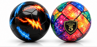Soccer Ball Specialty Print Premium Size 5 PU  |Includes Pump & 2 Needles -Pre-Rolled For Shoeboxes (Sold individually)