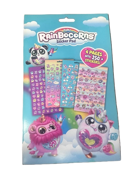 Pack of Rainbow Boccon's stickers with cartoon characters on a white background