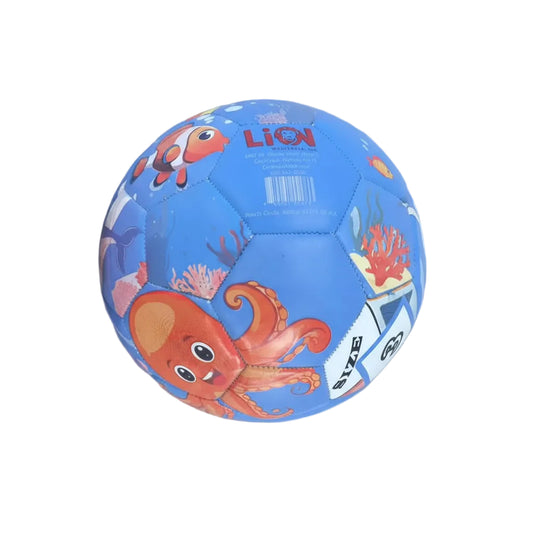 Children's soccer ball with ocean-themed design on a white background