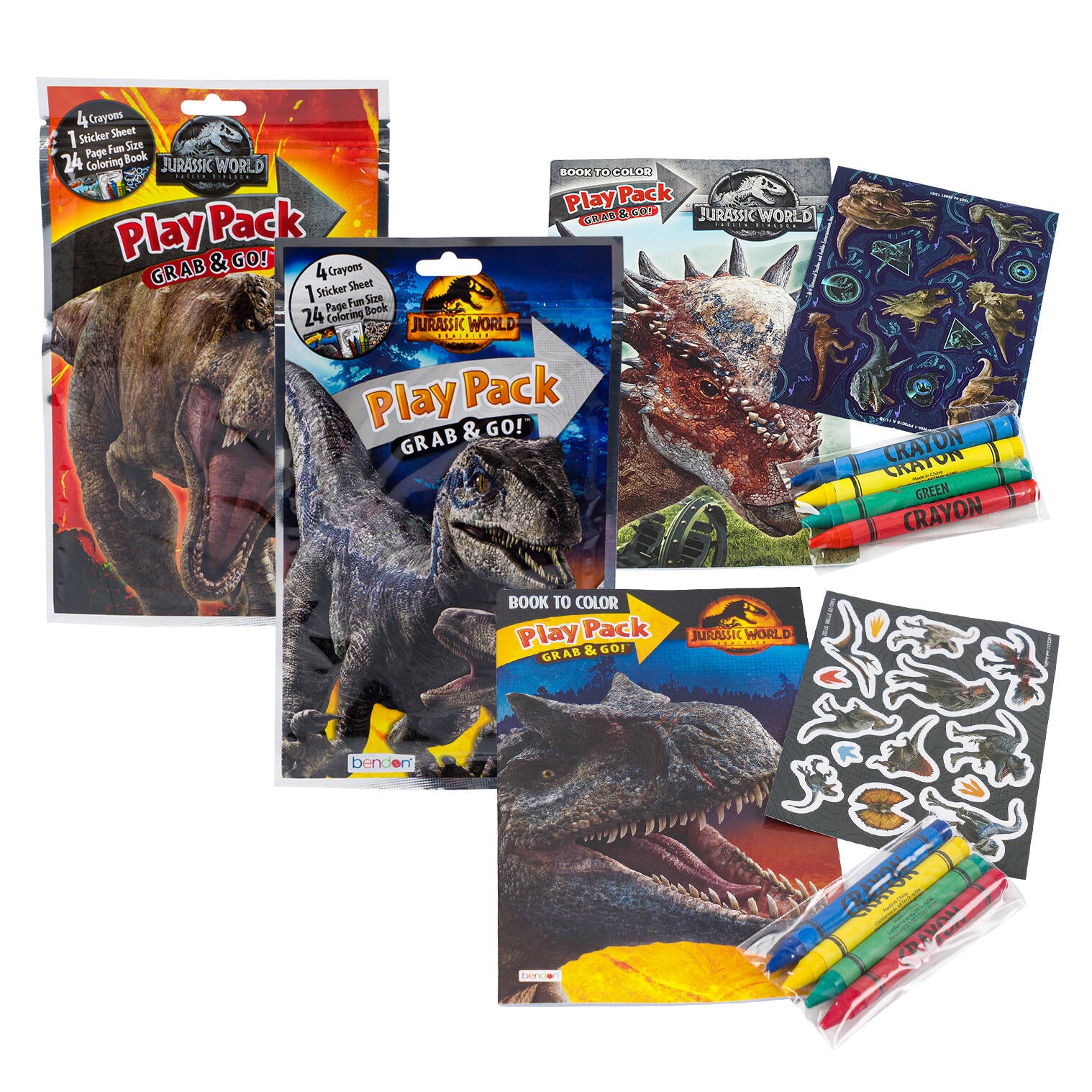 Jurassic World Coloring Book Kit with crayons and stickers for creative dinosaur fun on the go.
