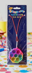 Bubble Snap necklage tye dye on a birthday party table