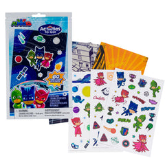 PJ Masks Travel Activity Kit featuring reusable stickers and scene cards for creative play on the go.