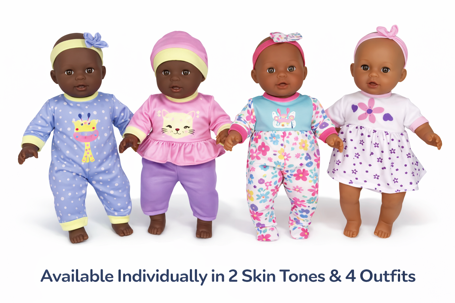 12" Soft-Body Baby Doll (Vinyl Head/Hands/Feet) – Assorted Outfit – Sold Individually