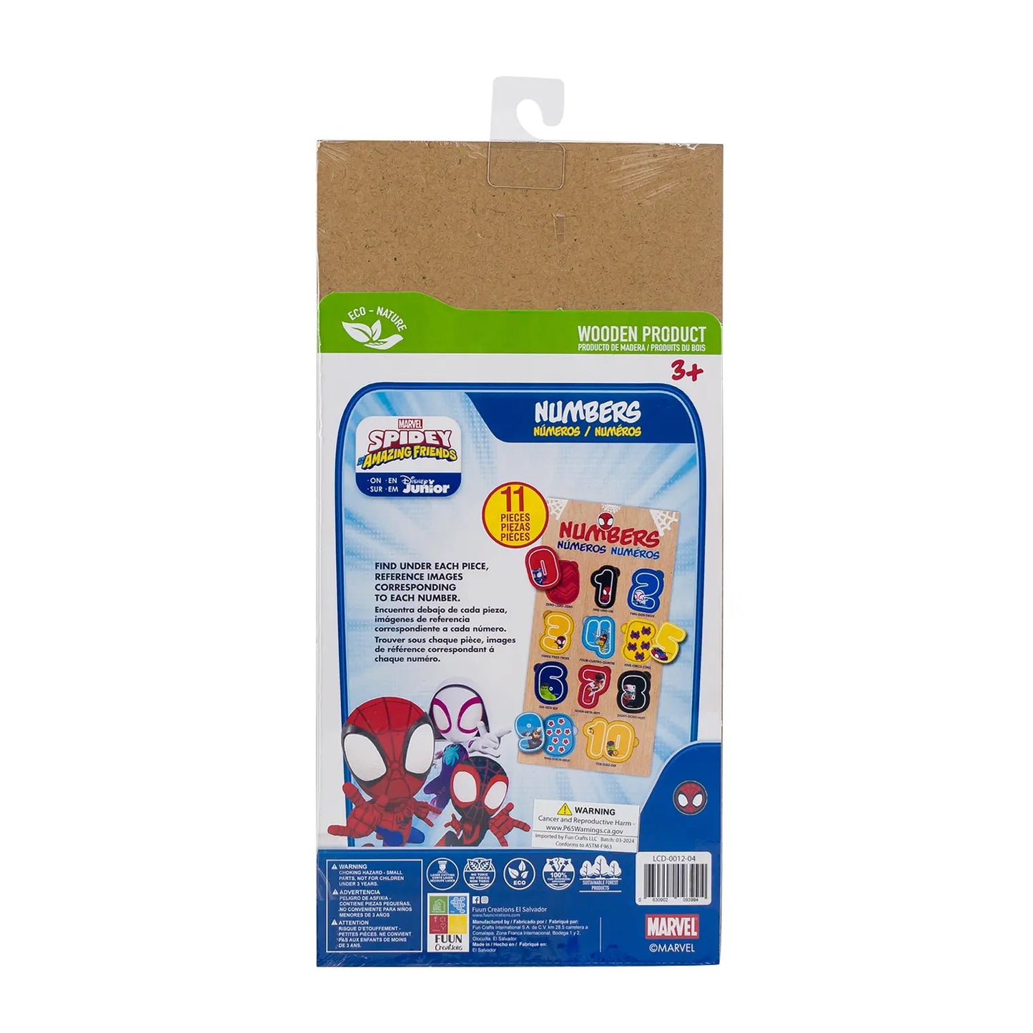 Marvel Spidey Learning Board packaging featuring colorful number graphics and Spidey characters for early math learning.