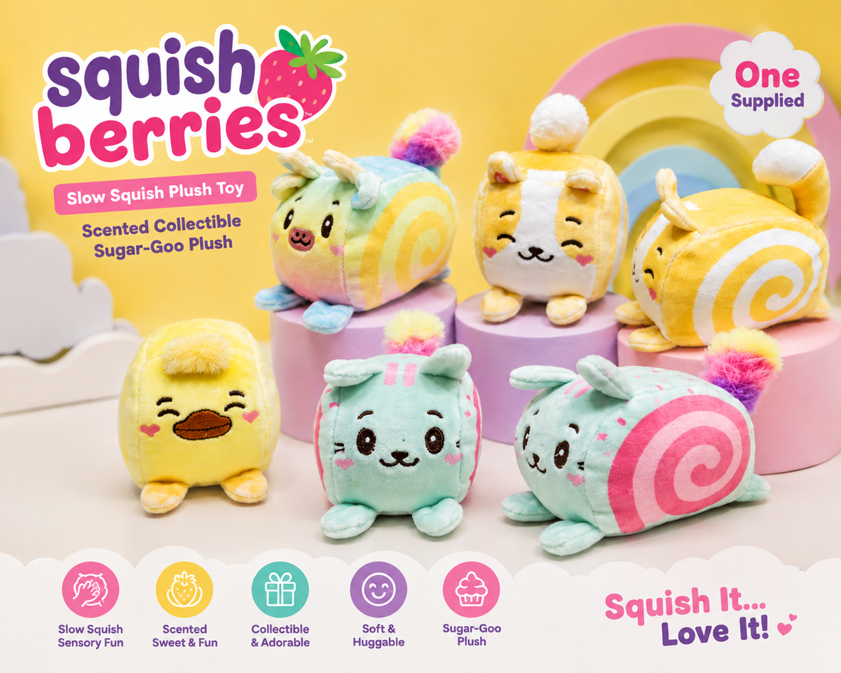 Squishberry squishy animal toy with soft touch 