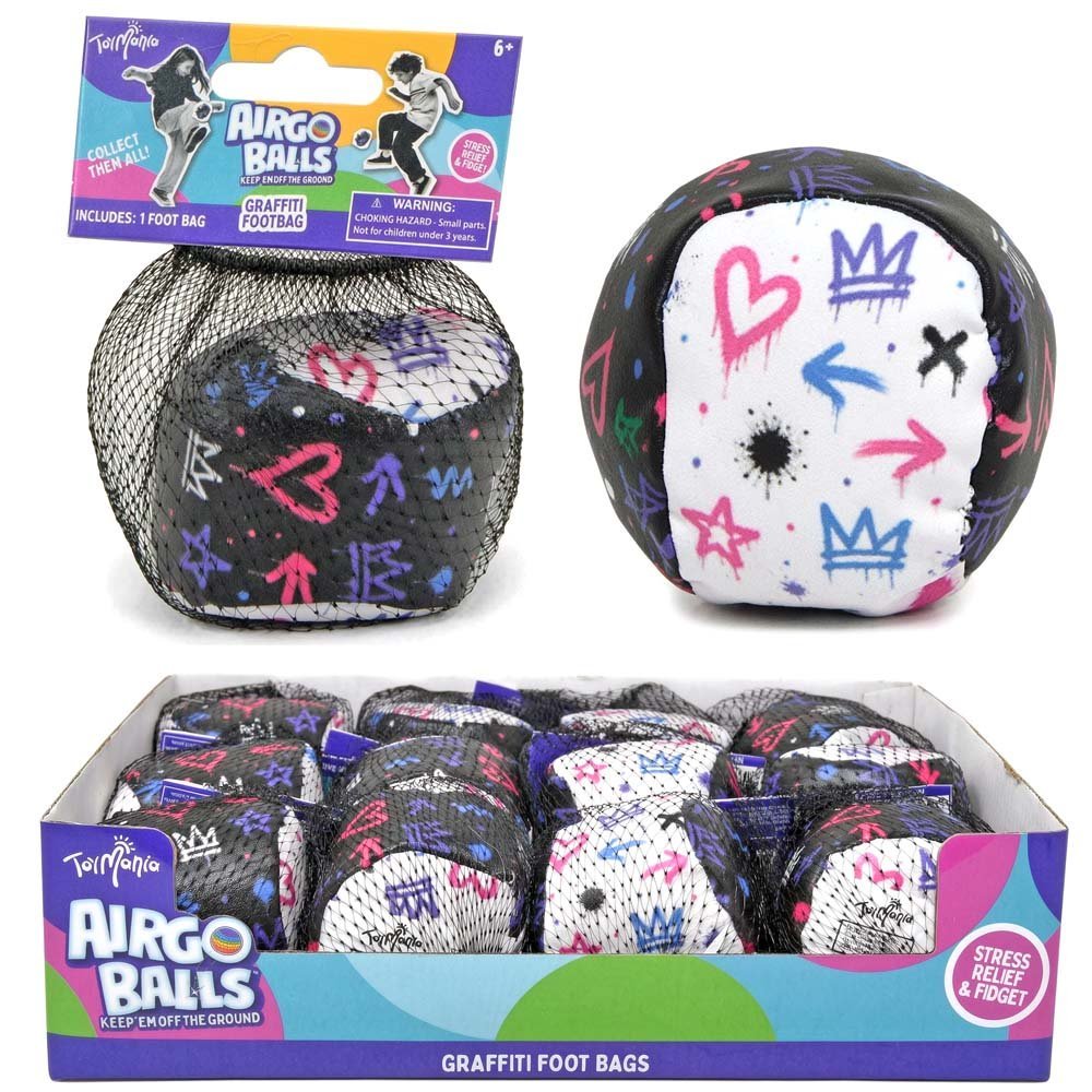 AirGo Graffiti Hacky Sack-Kick-Juggle-Throw-Unixes Fun PU Leather Outer-High Quality - Lion Wholesale