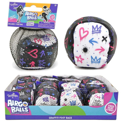 AirGo Graffiti Hacky Sack-Kick-Juggle-Throw-Unixes Fun PU Leather Outer-High Quality - Lion Wholesale
