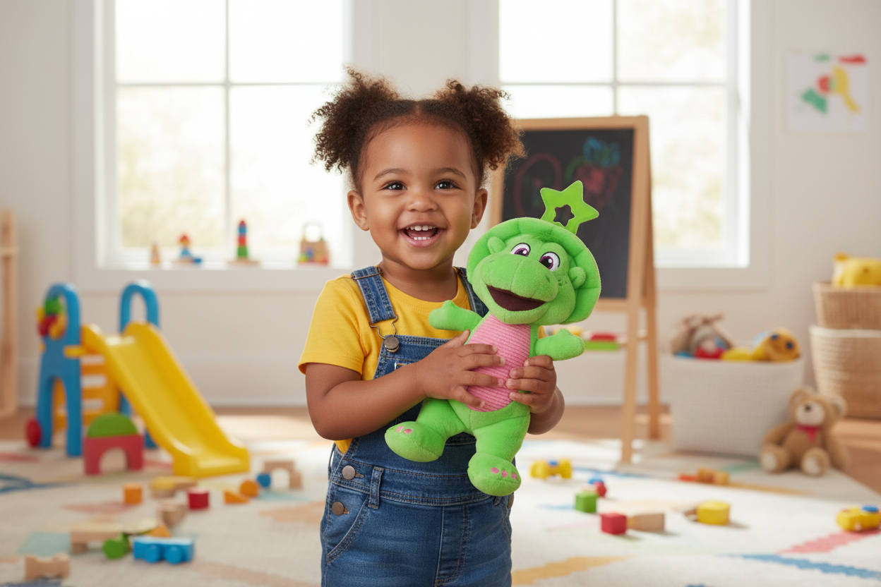 Baby Bop Lifestyle -child holding plush toy