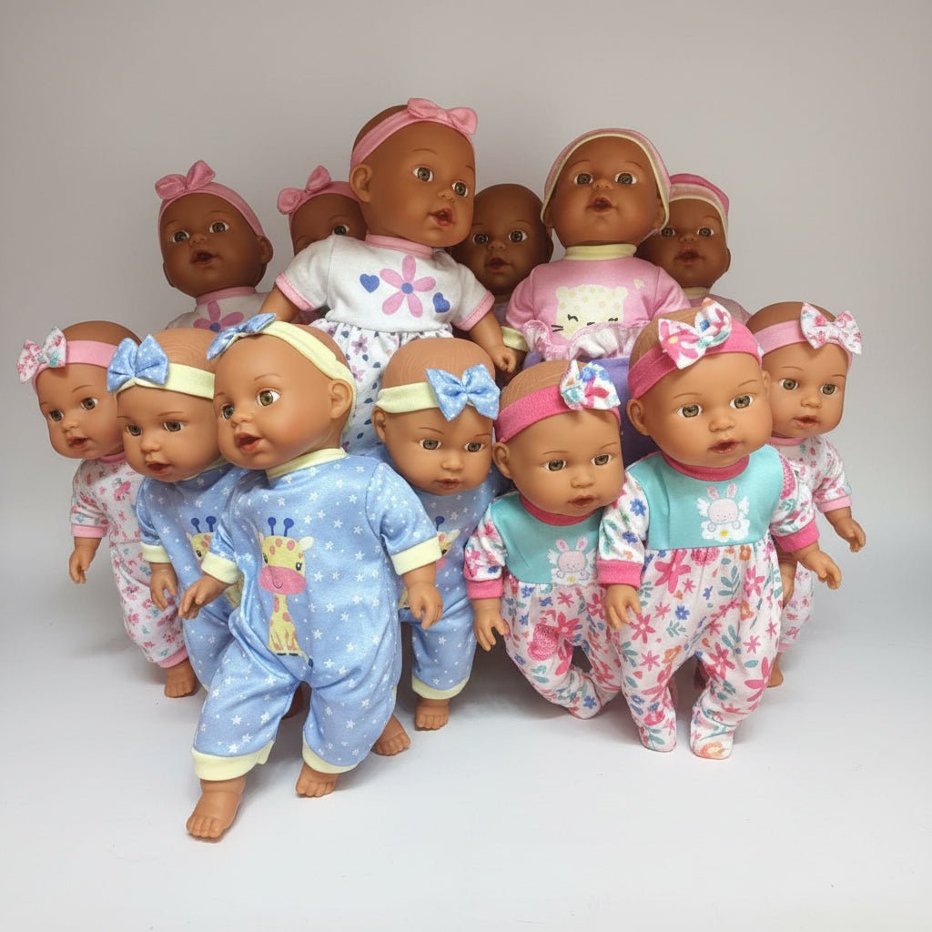 Baby Doll Bundle: Includes Doll, Outfit and Pretend Baby Bottle - Lion Wholesale