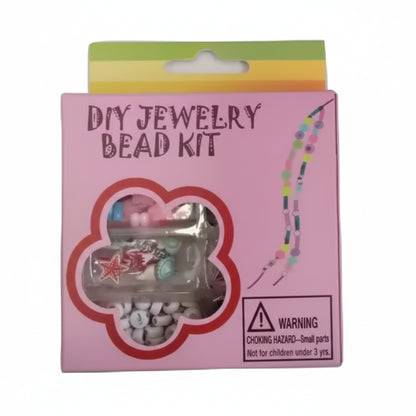 Pink jewelry bead kit packaging on a white background