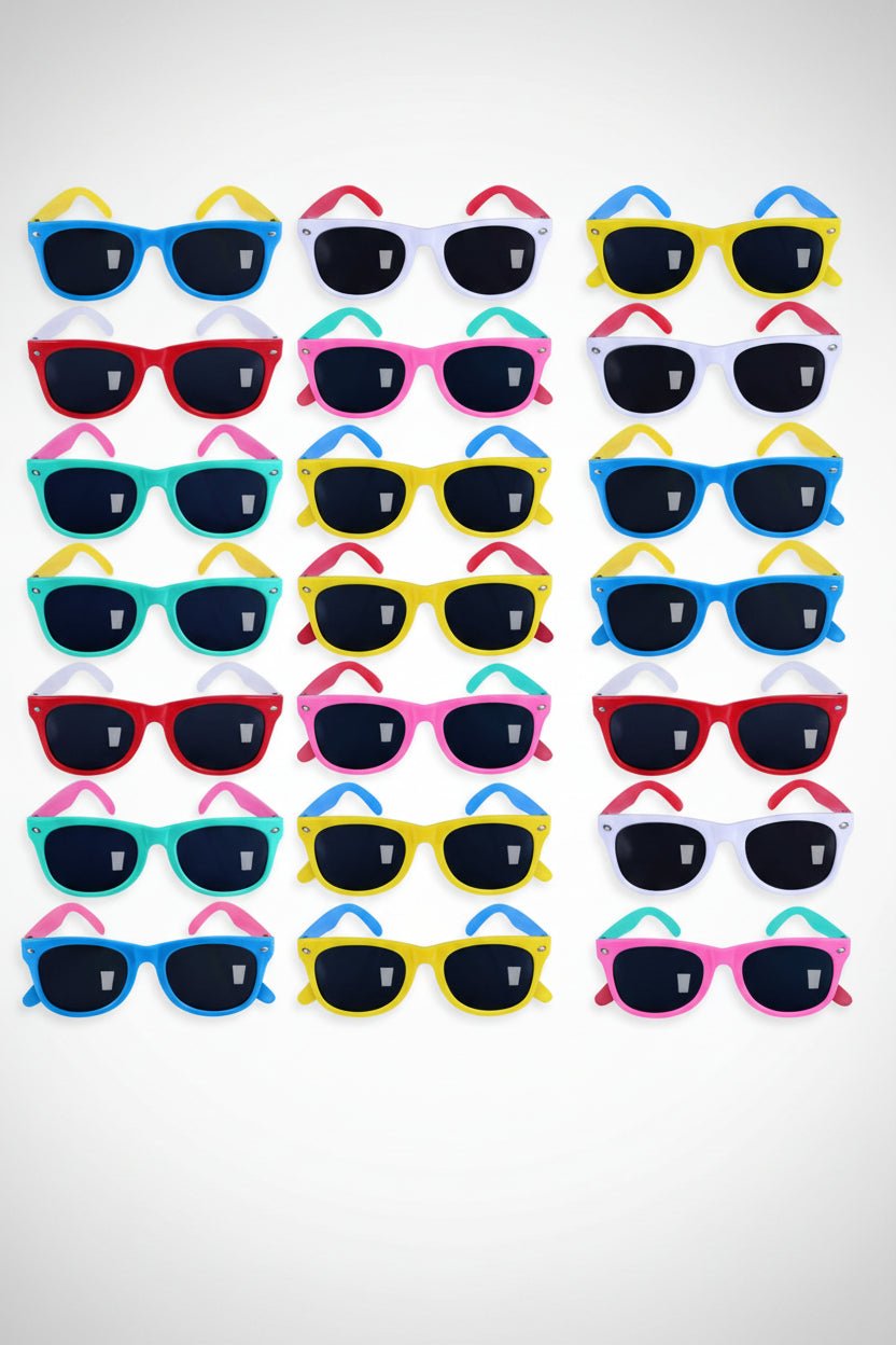Bulk Wholesale 50 Pack Kids UV Sunglasses, Assorted Colors, Ages 3 - 6 - Lion Wholesale