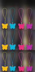 Butterfly Pop Fidget Necklace — 12-Pack (3 each: Yellow, Blue, Pink, Purple)