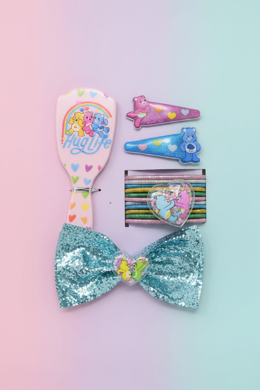 Care Bears Hair Set with brush clips and elastics